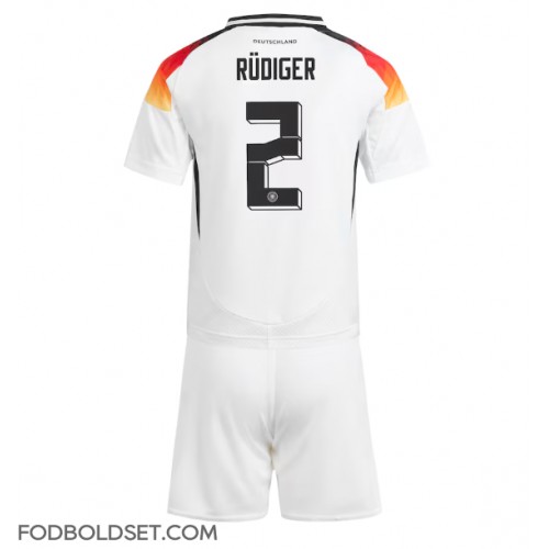 Tyskland Antonio Rudiger #2 Hjemme Trøje Børn EM 2024 Kortærmet (+ Korte bukser)
